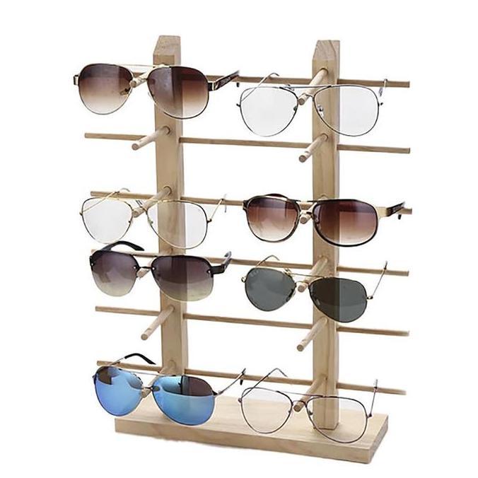 REWARLI Tempat kacamata/Rak display kacamata kayu