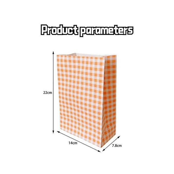 WACAMEY Gift bag paper  Kantong Kertas  Motif Kotak Berwarna Serbaguna Pembungkus Kue Kering Cookies