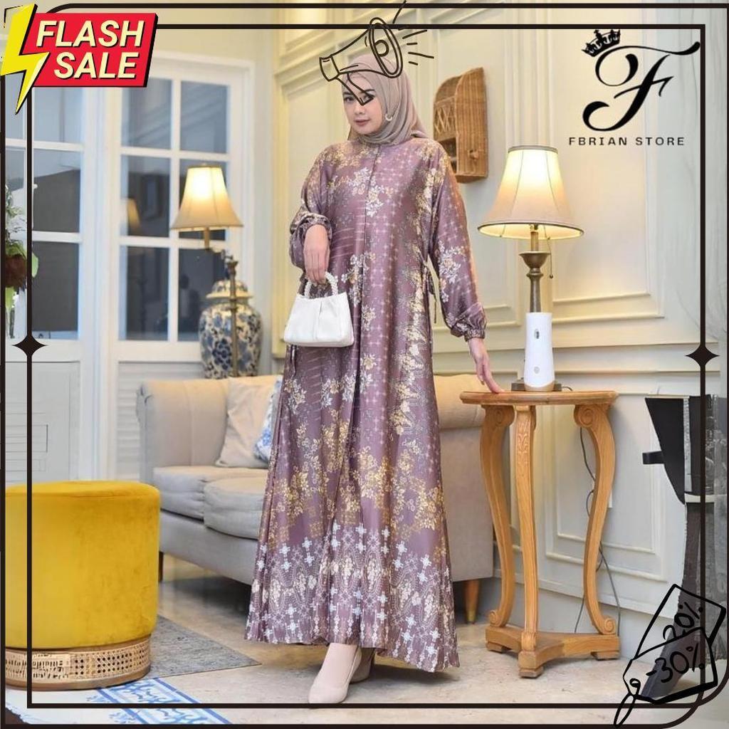 Gamis Silk Premium Motif Elegan | Gamis Wanita Muslimah Jumbo Ld 130 Meledak