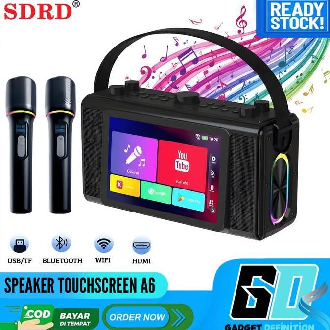XARANA Speaker  Portable Wireless Bluetooth SDRD A6 A9 Speaker 2 Mic peaker Android Layar Touchscree
