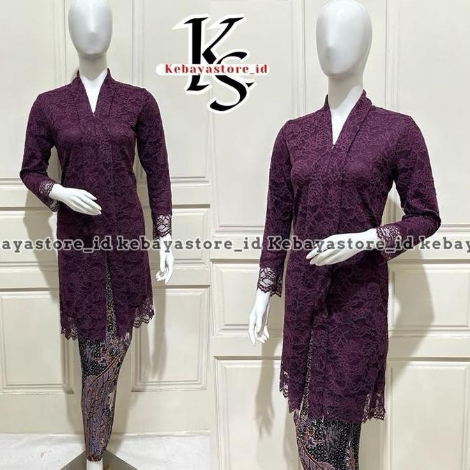 DY52 - Setelan kebaya modern tunik kartini brokat - Kebaya wisuda remaja mewah - Atasan kebaya moder