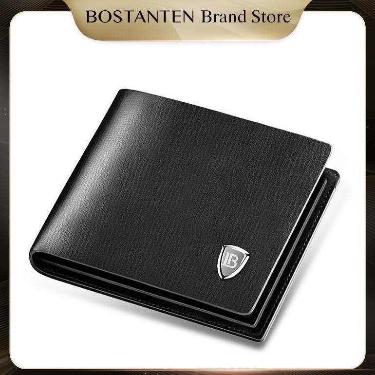 ORIGINAL BOSTANTEN DOMPET LIPAT PRIA BAHAN KULIT SAPI ASLI HITAM