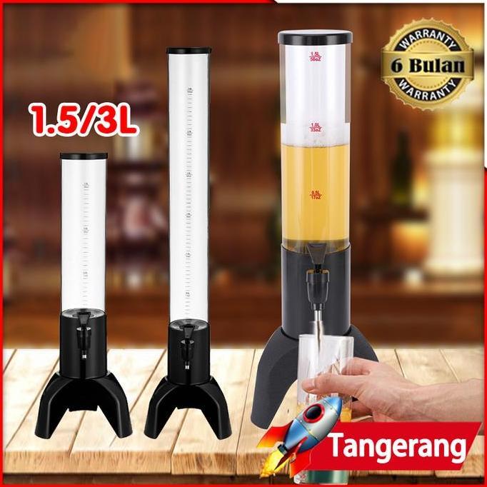 POZLAV 1,5/3L Beer Tower Dispenser Tower Bir Beer Juice Water Dispenser Tower