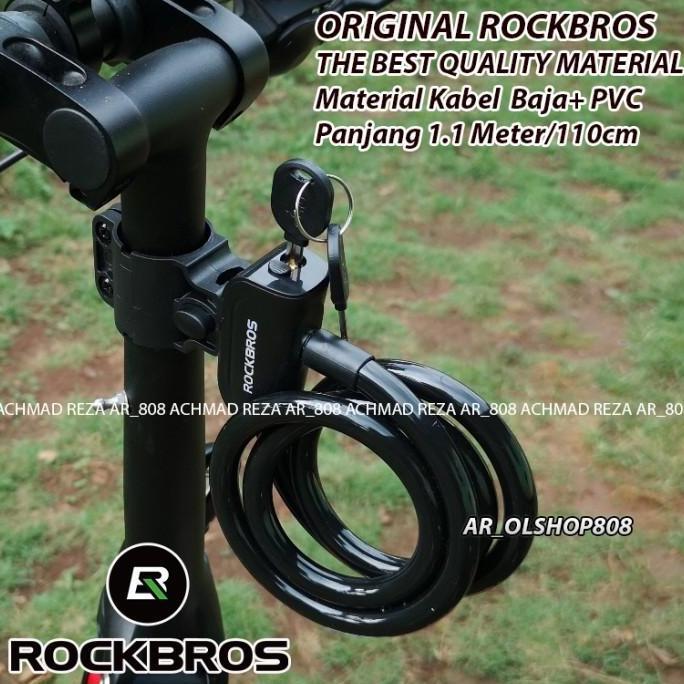 Kunci Gembok Spiral ORIGINAL ROCKBROS Kunci Sepeda Gembok Helm KYT