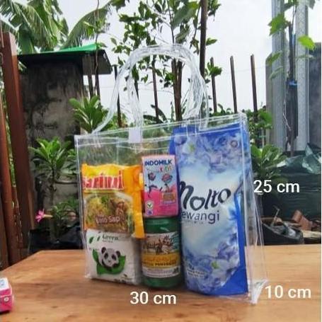 Tas Mika PVC Hampers Bening Tebal 30x10x25