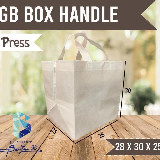 Tas Spunbond Alas Kotak 28 x 30 x 25 Goodie Bag Box Press Tas Kain