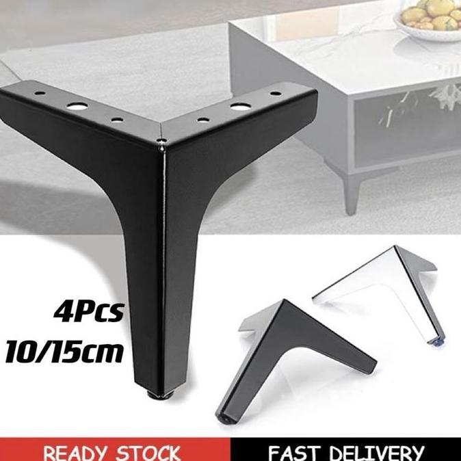 desyivarnabirian - 4pcs/set kaki sofa hitam segitiga 10cm 15cm / kaki sofa hitam/cabinet coffee tabl