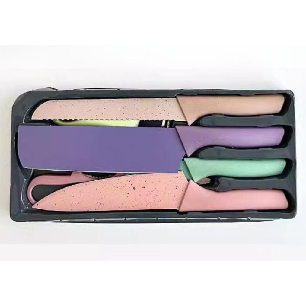 BESTPROMO Pisau Dapur Set Original Bahan Stainles Steel Premium Lengkap Kuat dan Super Tajam