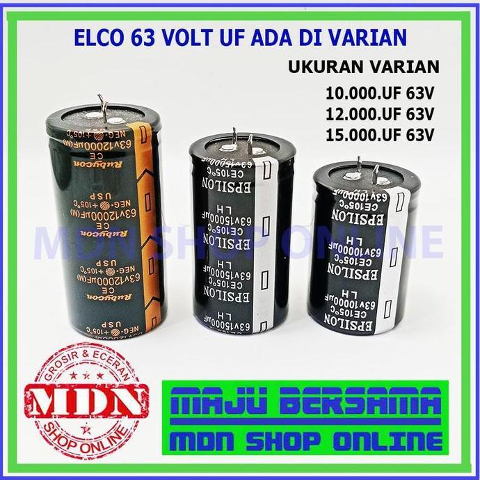 Kapasitor Elco 10000Uf 12000Uf 15000Uf 63Volt Bagus Murah