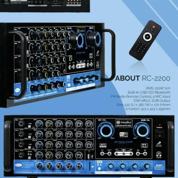 Amplifier Karaoke Soundbest Rc 2200 Bluetooth Murah