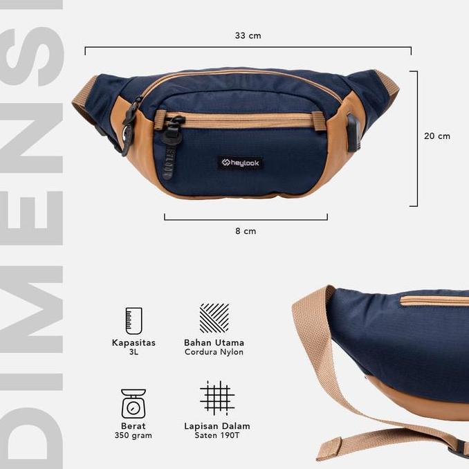 TAS SELEMPANG PRIA WAIST BAG NYLON OSCAR PRIA WAIST BAG DISTRO HEYLOOK AS