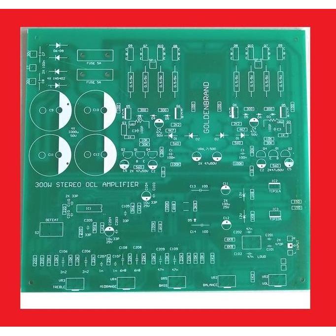 Pcb Fiber 300W Stereo Ocl Amplifier Dengan Tone Control Bifet Terbaik