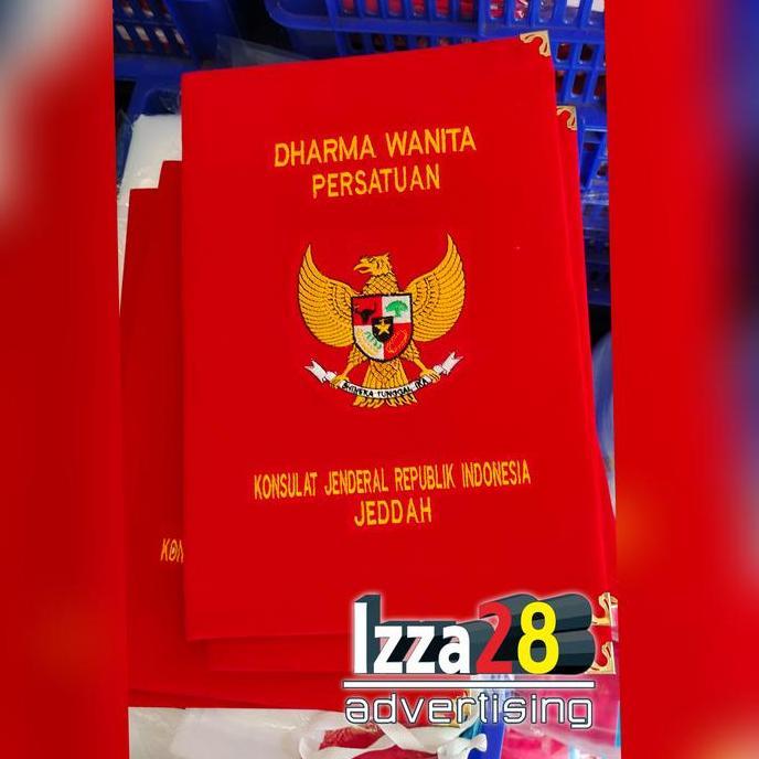 map beludru custom logo bordir ukuran A4 atau F4