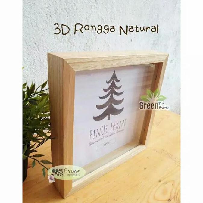 Frame 3d Box Rongga Natural 40x40x5 cm