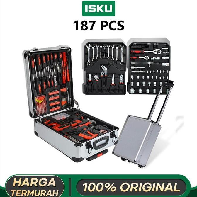 VARARDIGA - ISKUTOOL KIT 187 PCS PERKAKAS BENGKEL TOOL SET/KOPER SET PERKAKAS BENGKEL/ALAT BENGKEL P