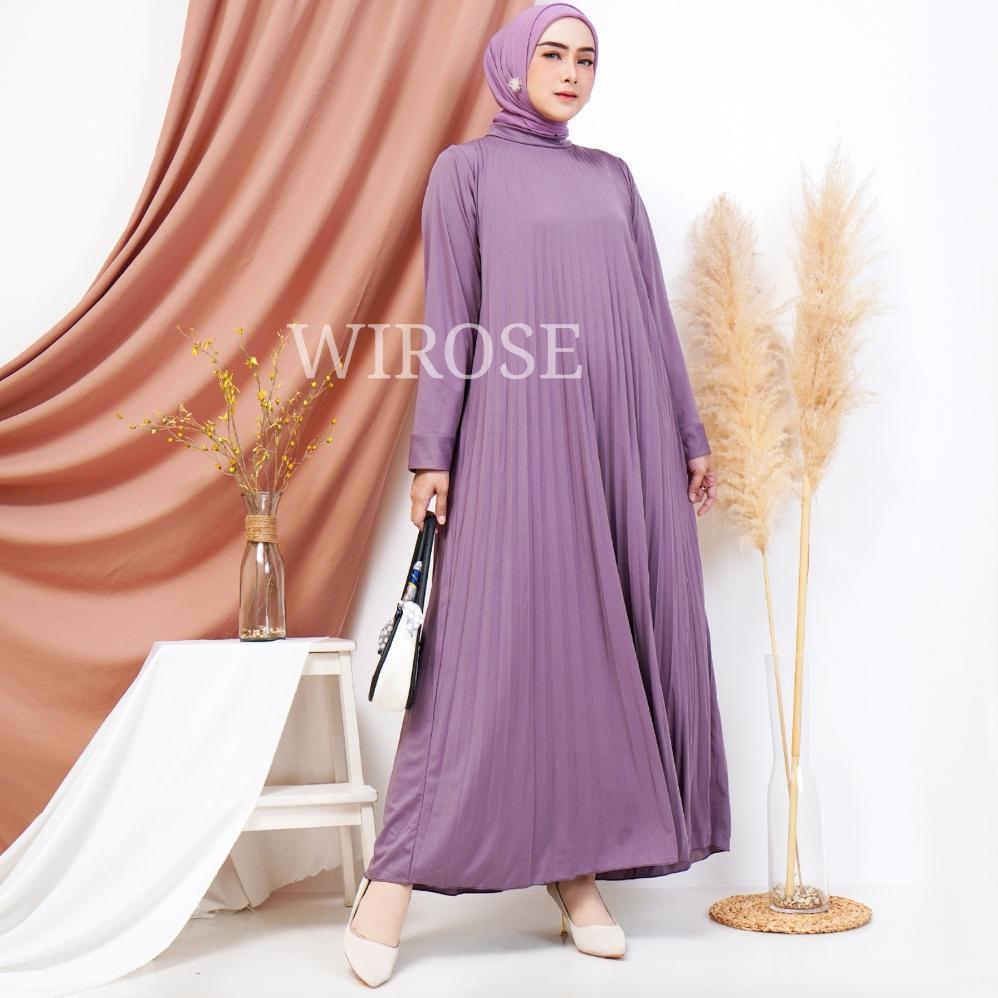 Dress Wanita Plisket Lengan Panjang Maxi Premium / Dress Plisket Lengan Panjang / Gamis Plisket Payu