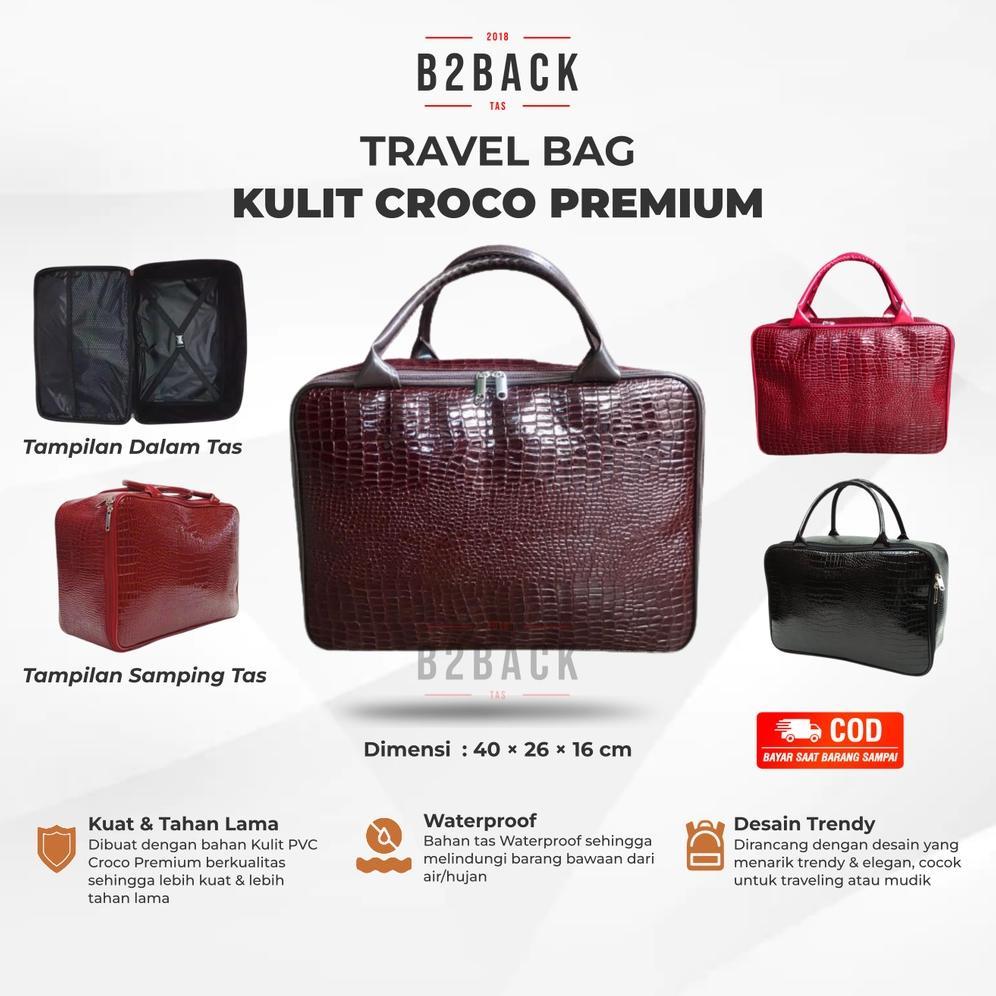 PREMIUM TRAVEL TAS TRAVELING PAKAIAN DUFFLE BAG BAJU JUMBO WANITA PRIA JINJING MURAH BESAR KULIT CRO