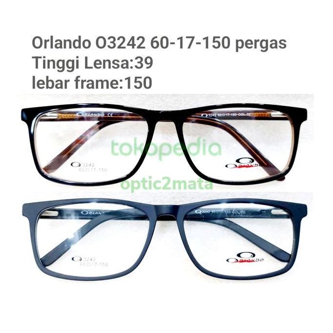 New  FRAME KACAMATA size lebar ORLANDO O3242 60-17-150 kaki pergas Eyewear Glasses