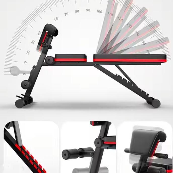 Kursi Gym Fitnes Sit Up Bench Adjustable Dumbel Board Whit RESISTANCE