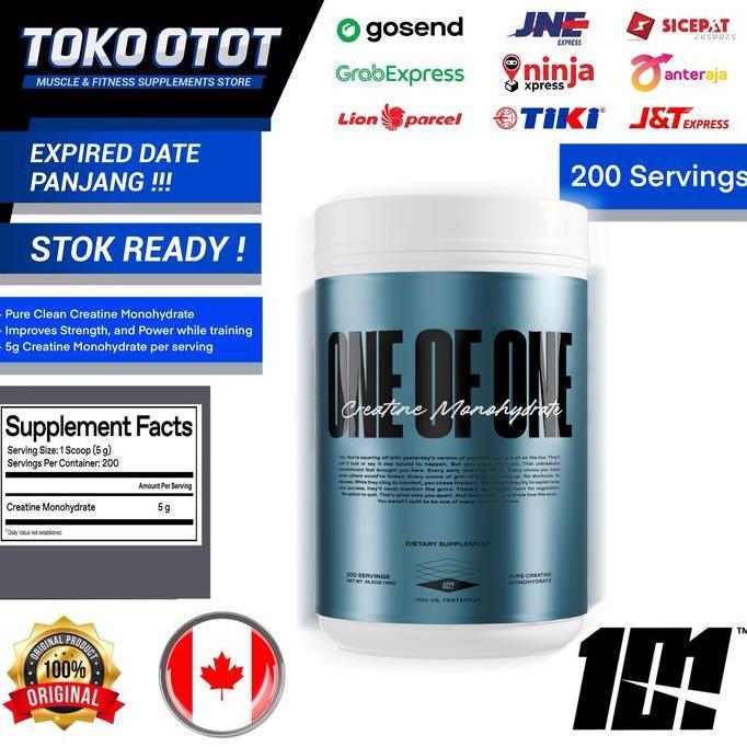 ONE OF ONE Pure Creatine Monohydrate Unflavored 200 Servings 1000gr Recovery Boost Strength Power Su