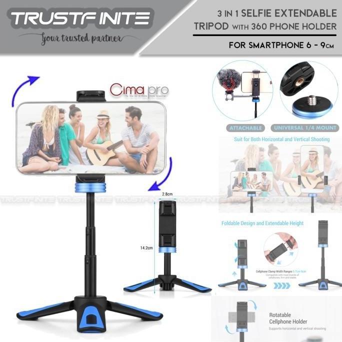 Mini Tripod Hp Extension Holder Lipat 360 Tripod Tongsis Smartphone