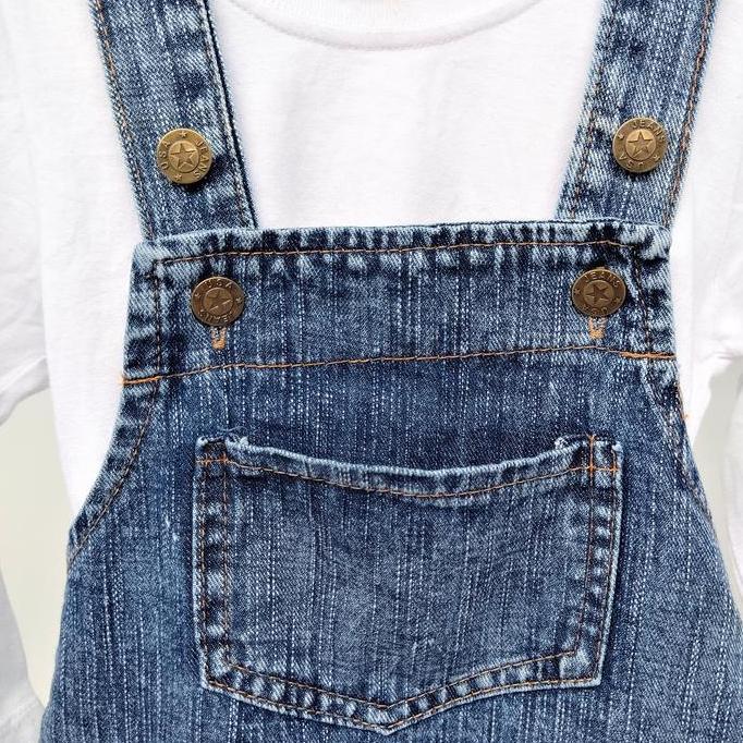 Overall Rok Jeans Panjang Anak 1-4 Tahun | Khadijah Overall Rok Jeans | Gamis Anak Overall Jeans Per