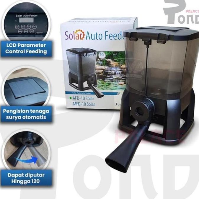 Autofeeder Kolam Ikan Koi 10L Solar Auto Feeder Automatic Pond Feeder