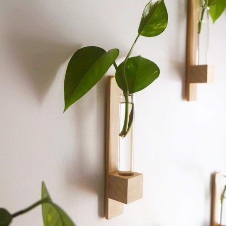 HIASAN DEKORASI DINDING POT KACA TABUNG