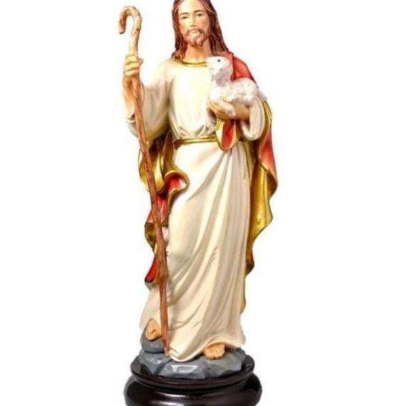 Patung Rohani Yesus Gembala 30Cm Resin Katolik
