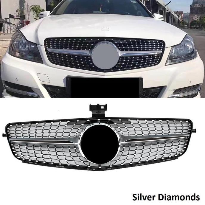 Mercedes W204 Mercy C Class Grill Hidung Chrome Grille Diamond Gtr Amg