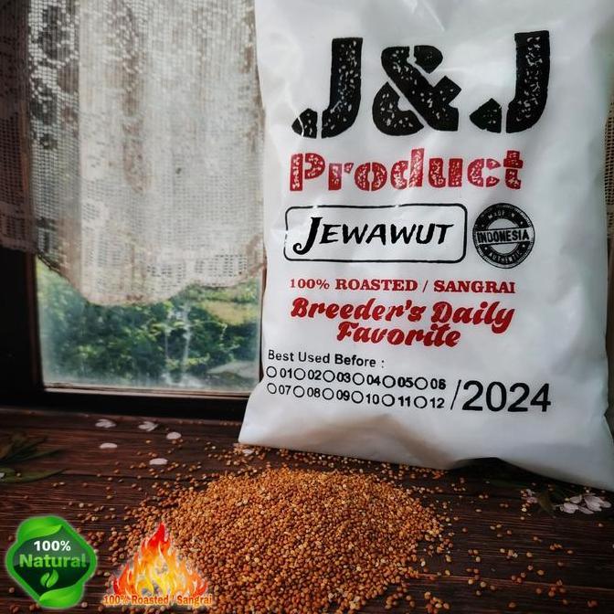 Bisajakok- J&J Jewawut Import Foxtaill Milet 1Kg - Pakan Burung Sangrai Untuk Kenari Lovebird Perkut