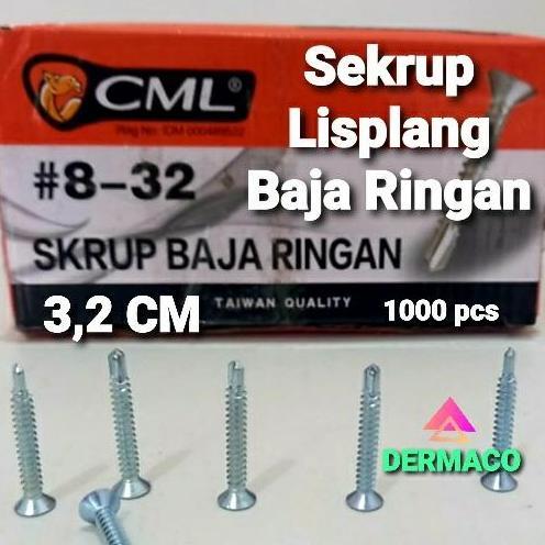 Ready SKRUP LISPLANG 3,2 CM / SKRUP BAJA RINGAN 1000 pcs