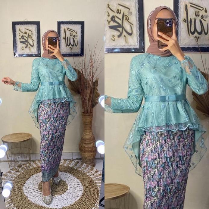 Hot Deals Kirana Ol - (Bisa Cod) Setelan Kebaya Modern Aurora Pita/Kebaya Wisuda Modern Kekinian/Keb