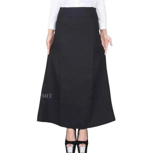 Kirimlangsung- Rok Kerja Wanita Hitam Model Line A Pendek Scuba Maxi Tebal Dewasa Panjang