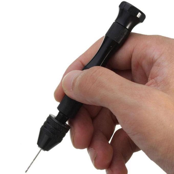 Oemahresi.new - Bor Tangan Manual Diecast Mini Hand Drill with 1/25 Mata Bits HSS untuk Kayu Besi Ke