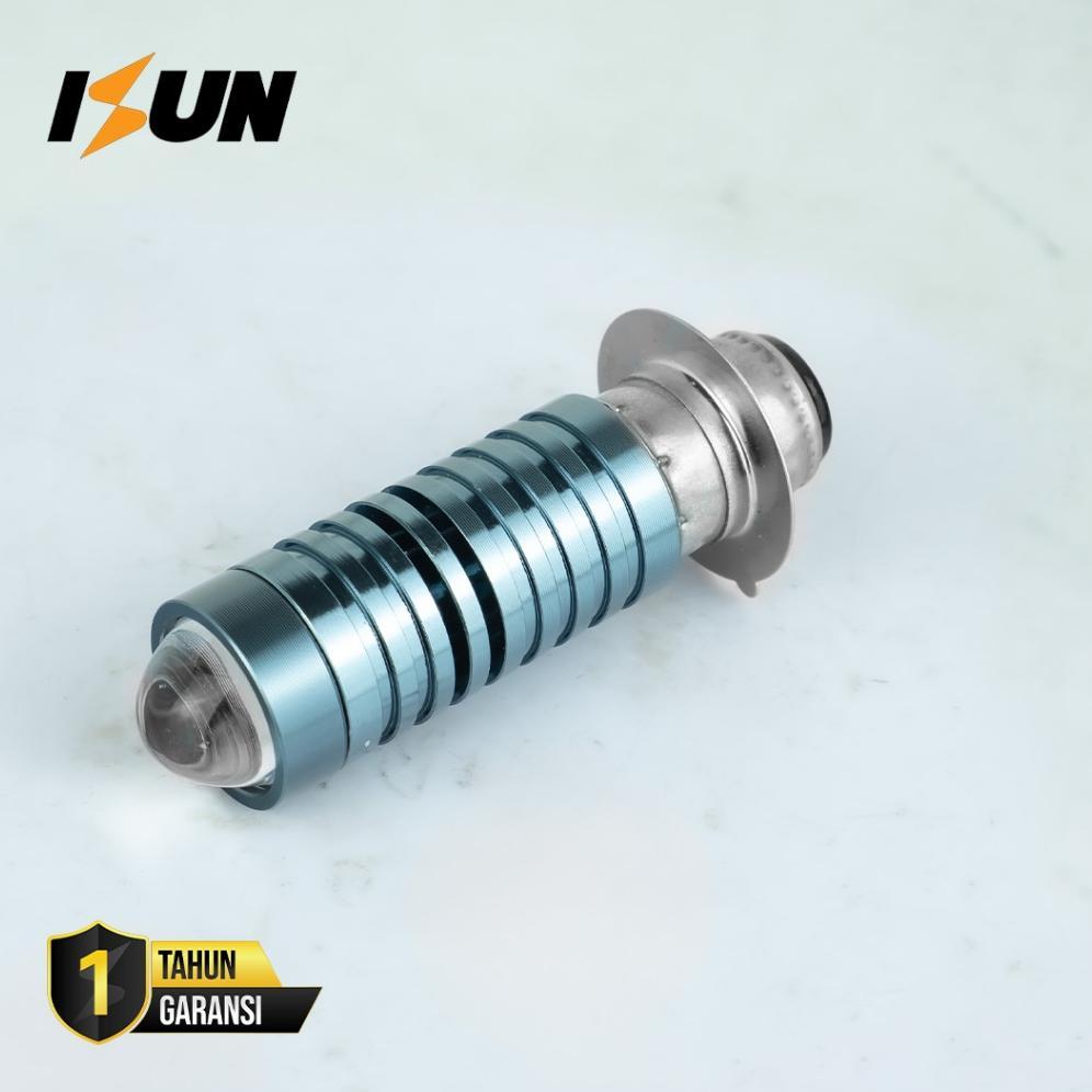 BIG SALE ISUN LASER GUN LED Headlamp Motor Bebek Matic D2 H6-P15D-25 DC9-60V/12W
