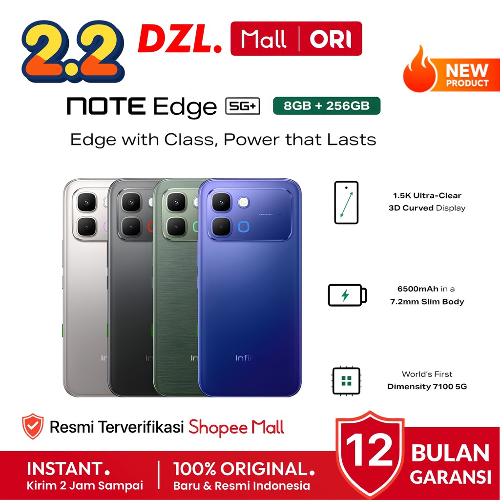 DZL - HP INFINIX Note Edge 5G+ 8/256 GB 6500mAh Original Garansi Resmi Official Store Handphone Ori
