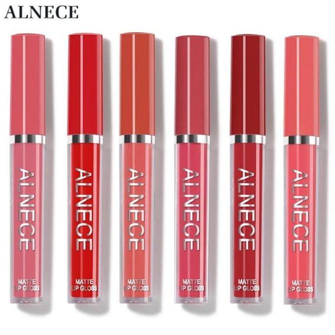 Lippapipu- Alnece#001  Lasting Glossy Lipgloss 6-Pack Liquid Lipstick Gloss Lipstik