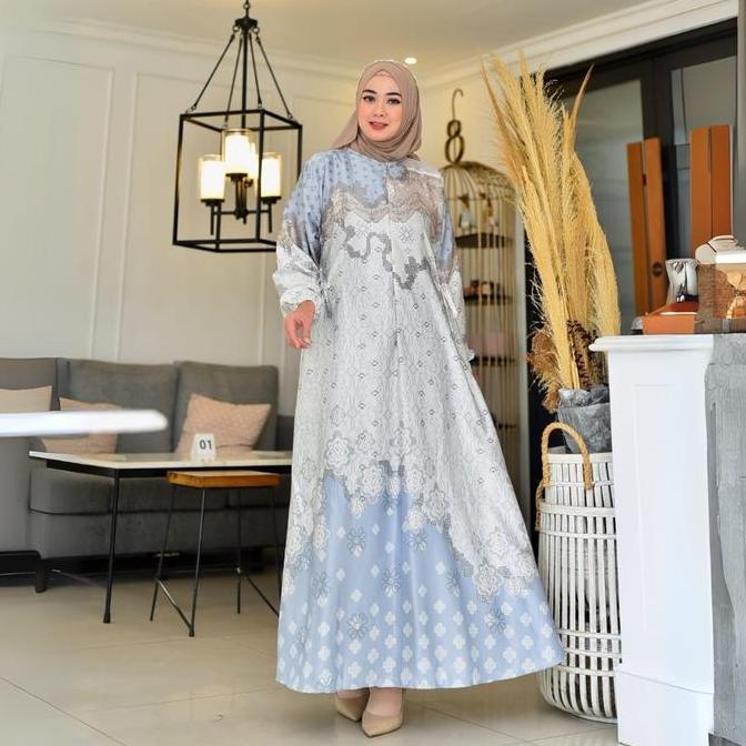 Diskon Gamis Berlinn Bahan Silk Premium Motif Bunga Premium Fashion Muslim Kekinian Murah Bisa Jumbo
