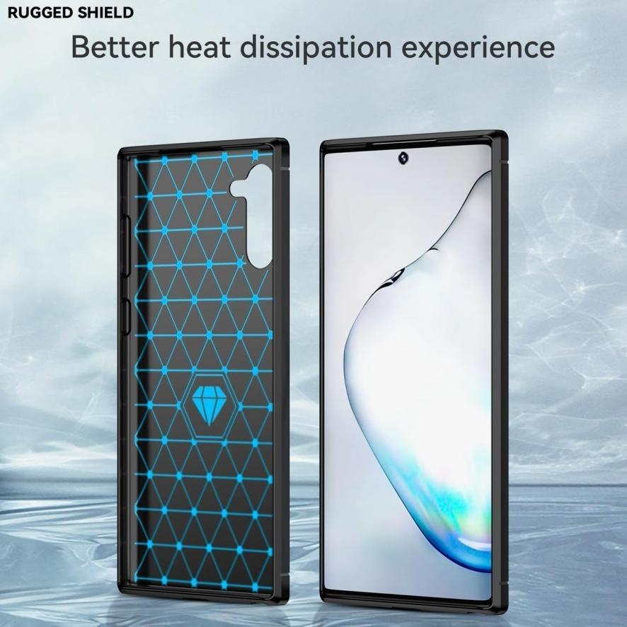 TERBARU Case SAMSUNG NOTE 10 / NOTE 10 PLUS Carbon Rugged Armor Anti Shock