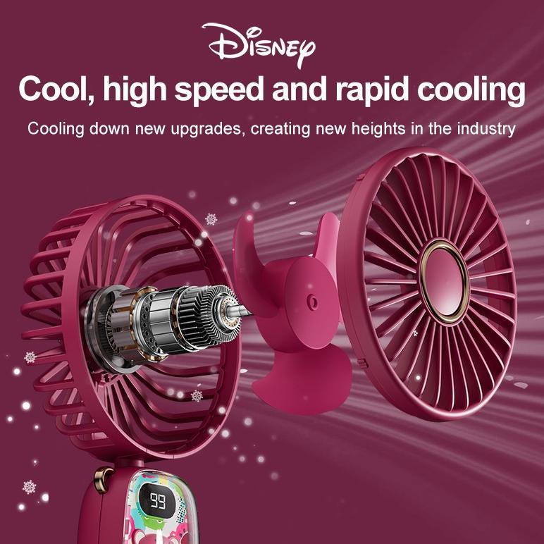 NEW Disney Kipas Angin Mini Portable+Dudukan Ponsel Model Animal Karakter | Usb 20000 mAh Handy Mini