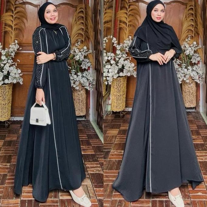 Promo, Abaya Dress Noor By Ohc Gamis Muslim Wanita Mewah