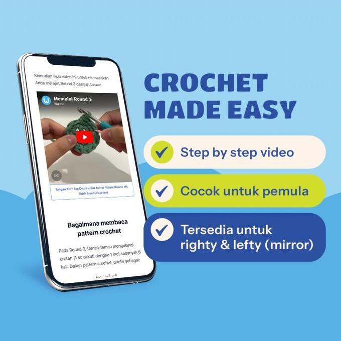 DIY Crochet Kit Amigurumi - Dreamy The Unicorn - Rajut Boneka Pemula KUN