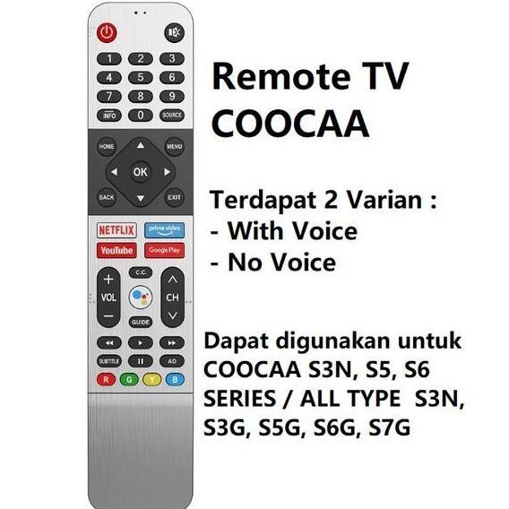 REMOT REMOT TV COOCAA LED/LCD ANDROID SMART TV BLUETOOTH