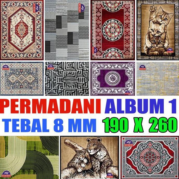 Alhadi Permadani 190 x 260 cm Tebal 8 mm Karpet Lantai Lembut Shabel Abstrak Exotic Modern Klasik 1