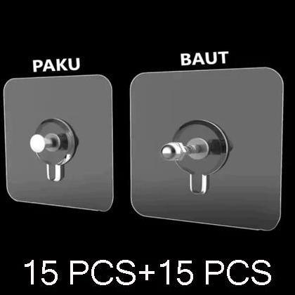tokobambang_mas - 3 pcs mix original paku baut campur stiker hook tanpa bor tembok tempel gantung ra