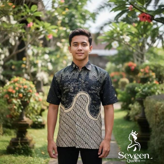 Baju Batik Pria Lengan Pendek / Azriel Batik Premium / Kemeja Batik Pria Lengan Pendek Allshop