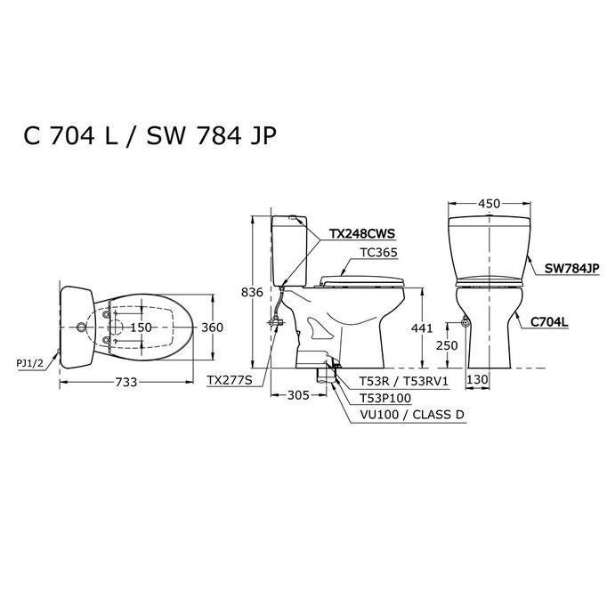 Miliki Closet Duduk Toto C704L / C704 Disabled