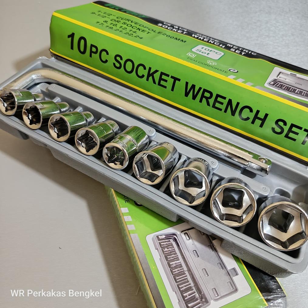 Kunci Sok Set 10 Pcs 8-24Mm VICTORY Tersedia Juga Kunci Sok Shock Set 10Pcs 8 Sampai 24 Tekiro