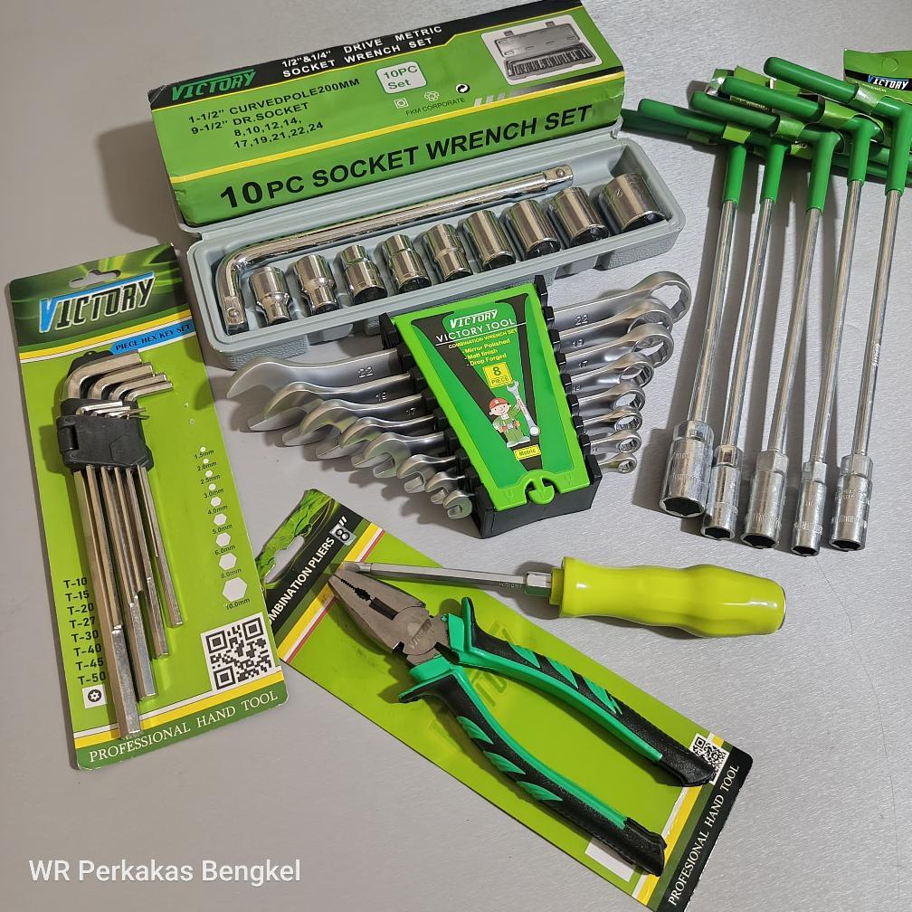 Paket kunci Bengkel Motor 1 Set Lengkap / Kunci Shock Set / Kunci Ring Pas Set / Kunci T Set / Kunci